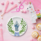 Blauwe en witte gember jar papieren bordje (Feest)