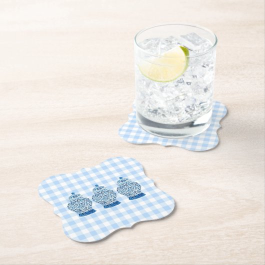 Blauwe en witte gember jars kartonnen onderzetters (Insitu)