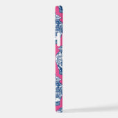 Blauwe en witte gember jars op helder roze iPhone hoesje (Rechterkant)