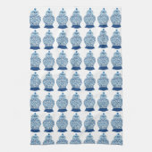 Blauwe en witte gember jars theedoek (Verticaal)