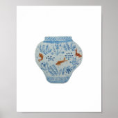 Blauwe en witte Ginger Jar Art Print (Voorkant)