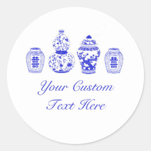 Blauwe en Witte Ginger Jar Stickers