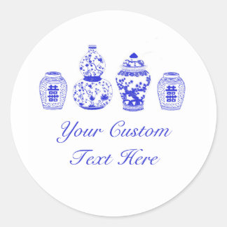 Blauwe en Witte Ginger Jar Stickers