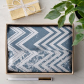 Blauwe en witte Grunge Chevron Tissuepapier (Geschenk)