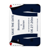 Blauwe en witte homepage bewaren de datum magneten (Verticaal)