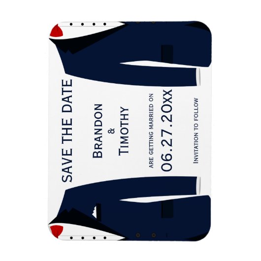 Blauwe en witte homepage bewaren de datum magneten (Verticaal)