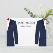Blauwe en witte homepage redden de data save the date (Staand voorkant)