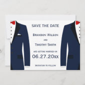 Blauwe en witte homepage redden de data save the date (Achterkant)
