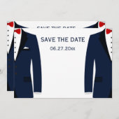 Blauwe en witte homepage redden de data save the date (Voorkant / Achterkant)