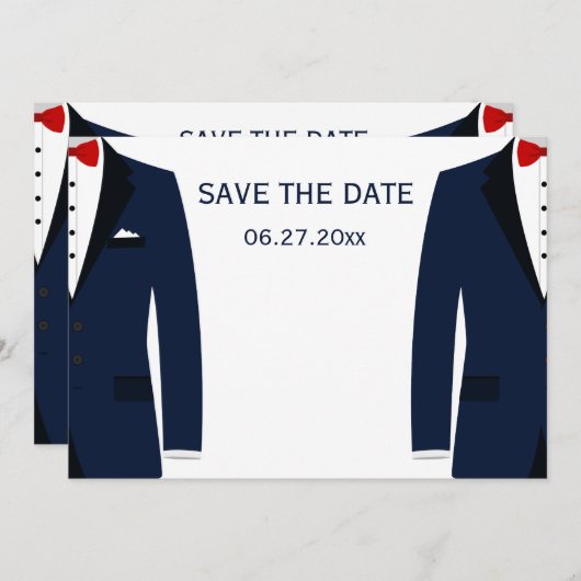 Blauwe en witte homepage redden de data save the date (Voorkant / Achterkant)