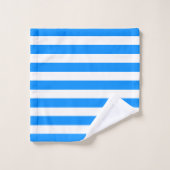 Blauwe en witte horizontale strepen bad handdoek (Wasdoekje)