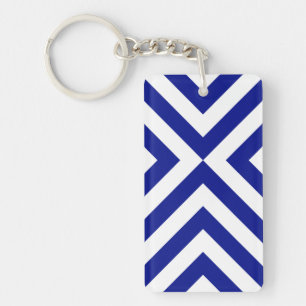Blauwe en witte kazen sleutelhanger