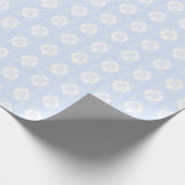 Blauwe en witte kerstbomen cadeaupapier (Hoek)