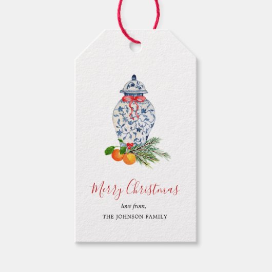 "blauwe en witte kerstcadeaulabels voor Kerstmis Cadeaulabel (Voorkant)