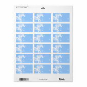 Blauwe en witte kerstpaarden etiket (Full Sheet)