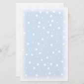 Blauwe en witte kerstsneeuw briefpapier (Voorkant / Achterkant)