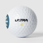 Blauwe en witte kerstsnowflake Golf Balls Golfballen (Logo)