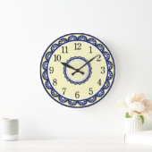 Blauwe en witte keuken grote klok (Huis)