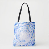 Blauwe en witte kleurstof Canvas tas (Voorkant)