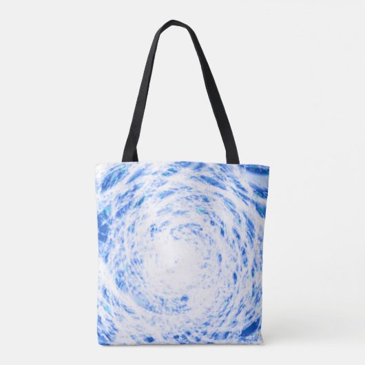 Blauwe en witte kleurstof Canvas tas (Achterkant)