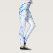 Blauwe en witte kleurstof Leggings (Rechts)