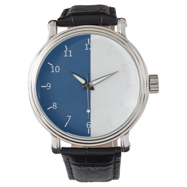 Blauwe en witte klimop horloge (Voorkant)