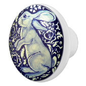 Blauwe en witte konijn Bunny Drawer Pull Knob Dedh Keramische Knop (Rechts)