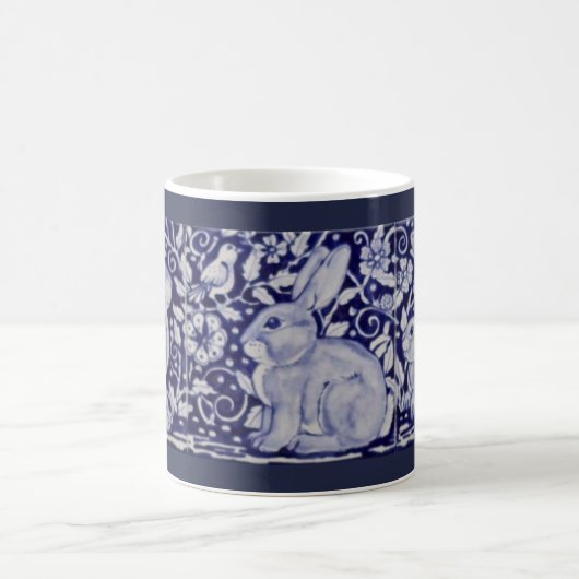 Blauwe en witte konijn China Cobalt Dedham Mok (Center)