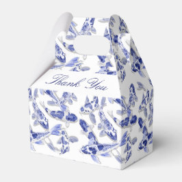 Blauwe en witte koolvis bedankdoosjes