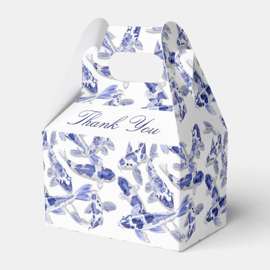 Blauwe en witte koolvis bedankdoosjes (Voorkant Zijde)