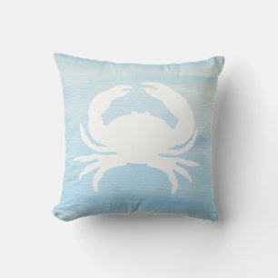 Blauwe en witte krab kussen