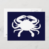 Blauwe en witte krabvorm briefkaart (Voorkant / Achterkant)