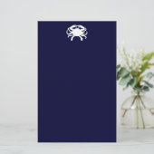 Blauwe en witte krabvorm briefpapier (Staand voorkant)