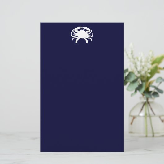 Blauwe en witte krabvorm briefpapier (Staand voorkant)