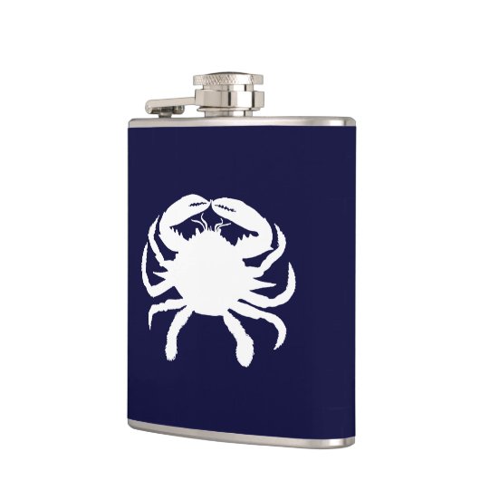 Blauwe en witte krabvorm heupfles (Links)