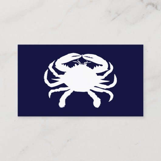 Blauwe en witte krabvorm visitekaartje (Voorkant)