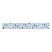 Blauwe en witte kranen grosgrain lint (Voorkant)