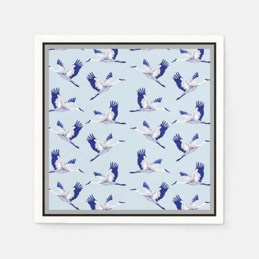 Blauwe en witte kranen servetten (Voorkant)
