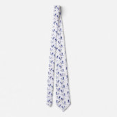 Blauwe en witte kranen stropdas (Achterkant)