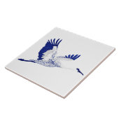 Blauwe en witte kranen tegeltje (Zijkant)