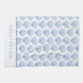 Blauwe en witte kustzeeschildpad op maat theedoek (Horizontaal)