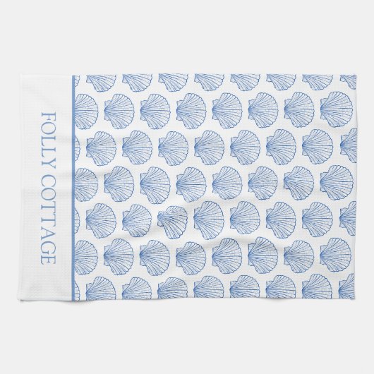 Blauwe en witte kustzeeschildpad op maat theedoek (Horizontaal)