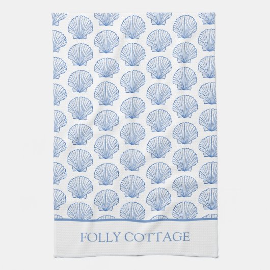 Blauwe en witte kustzeeschildpad op maat theedoek (Verticaal)