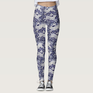 Blauwe en Witte Leggings van de Ontwerper van de B