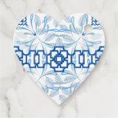 Blauwe en witte Lemon Mediterrane bruiloft Bedankjes Labels (Achterkant)