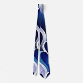 Blauwe en Witte Lint Stropdas (Achterkant)