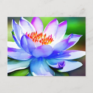Blauwe en witte lippenstift briefkaart