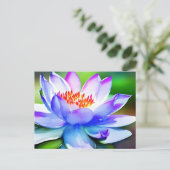 Blauwe en witte lippenstift briefkaart (Staand voorkant)