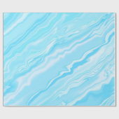 Blauwe en witte marmer cadeaupapier (Vlak)