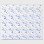 Blauwe en witte marmer cadeaupapier (Vlak)